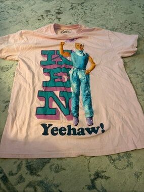 Barbie Pink Tee with Teal & Purple 'Yeehaw!' Graphic